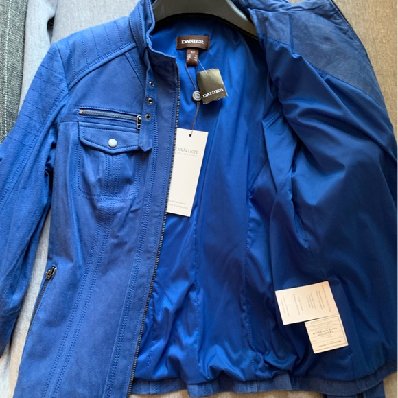 Danier Blue Suede Jacket, NWT, size Small - Picture 3 of 3
